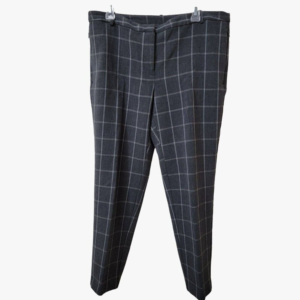 Liz‎ Claiborne Dress Pants Womens Size 10 Gray Check Pattern Stretch 34X27